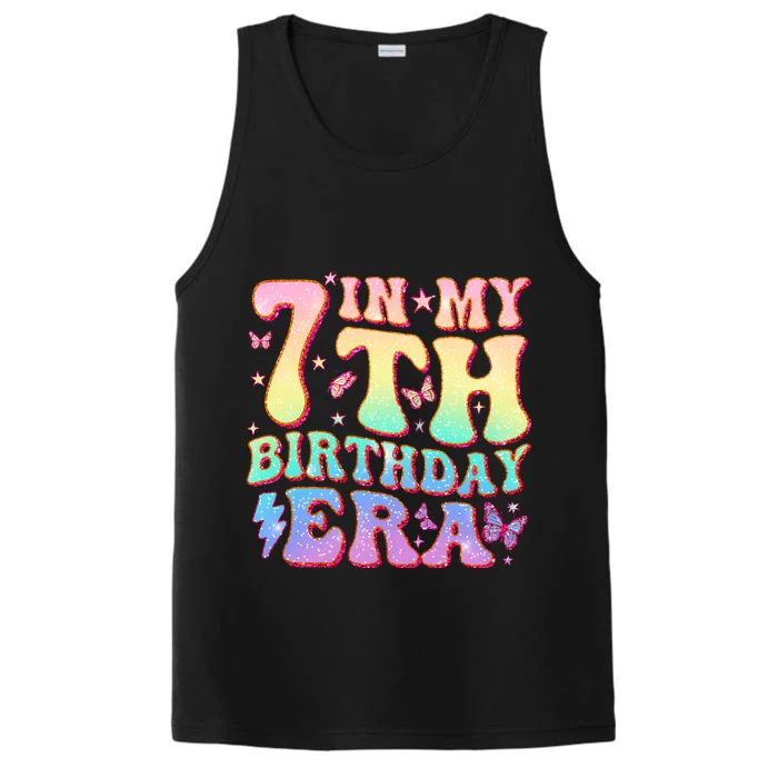 In My 7th Birthday Era Seven Bday 7 Year Old Birthday Girl Performance Tank