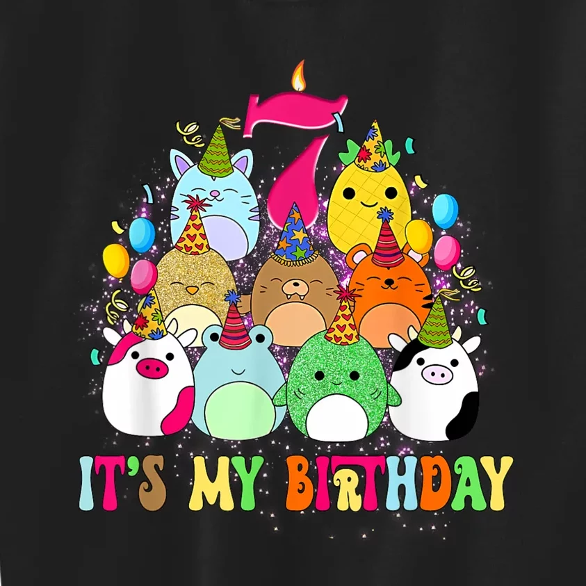 Its My 7th Birthday Squish Squad Mallow Cute Kids Sweatshirt