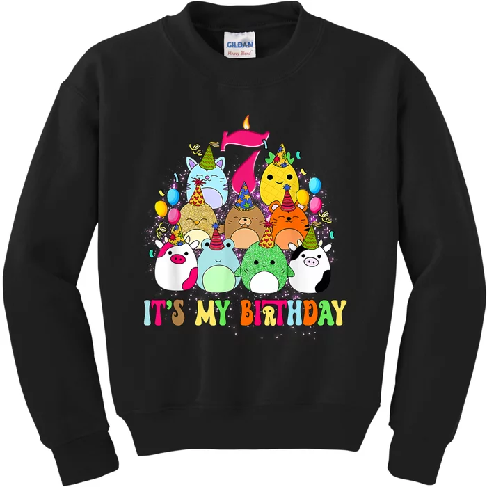 Its My 7th Birthday Squish Squad Mallow Cute Kids Sweatshirt