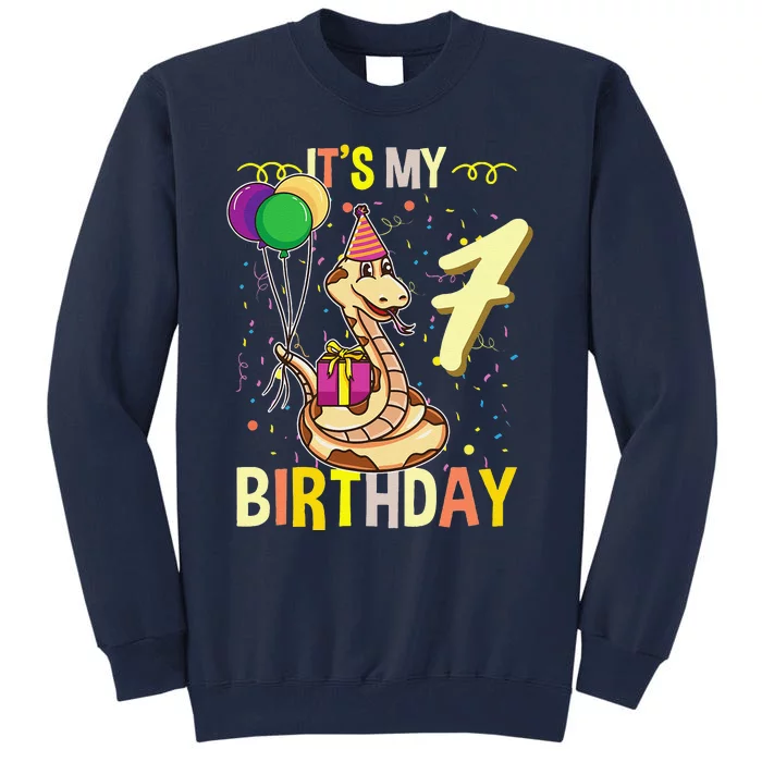 Its My 7th Birthday Snake Reptile Lover Tall Sweatshirt