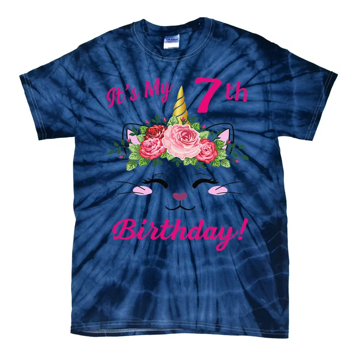 Its My 7 Birthday Caticorn Outfits For Tie-Dye T-Shirt