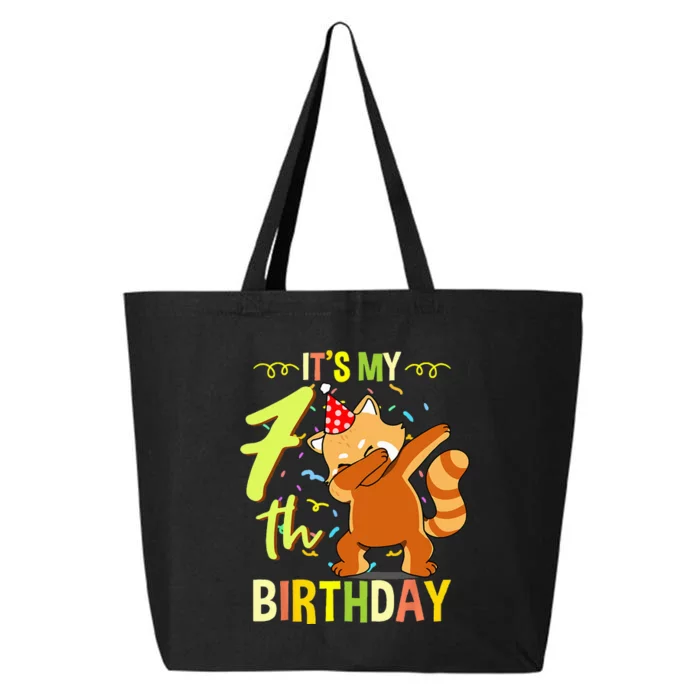 Its My 7th Birthday Dabbing Red Panda 25L Jumbo Tote