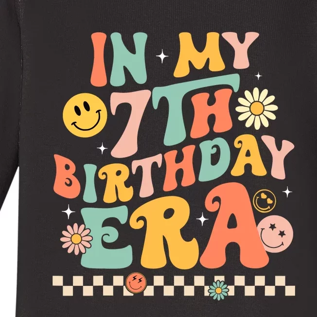 In My 7th Birthday Era Kids 7 Years Old Birthday Boy Girl Baby Long Sleeve Bodysuit