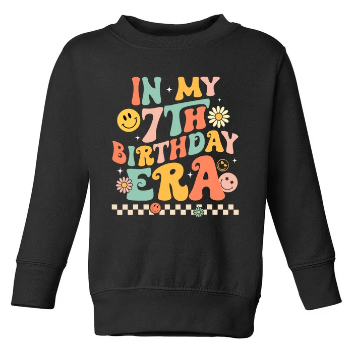 In My 7th Birthday Era Kids 7 Years Old Birthday Boy Girl Toddler Sweatshirt