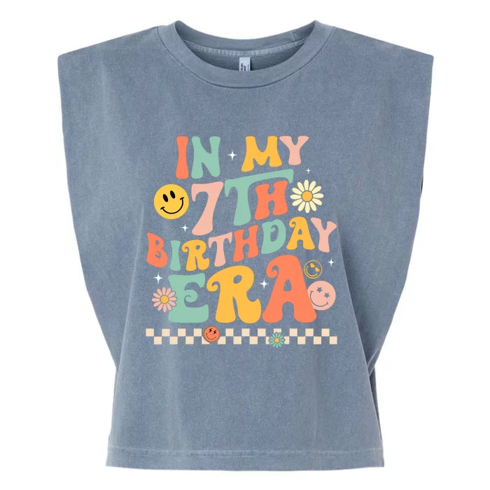 In My 7th Birthday Era Kids 7 Years Old Birthday Boy Girl Garment-Dyed Women's Muscle Tee