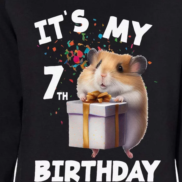 It's My 7th Birthday 7 Year Old Hamster Womens California Wash Sweatshirt