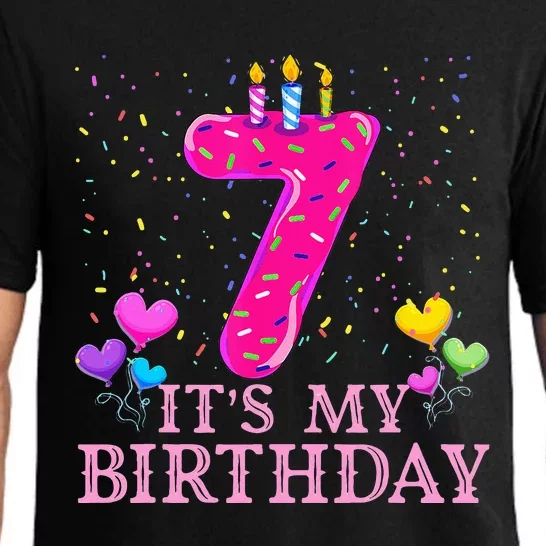 It's My 7th Birthday Sweet donut Happy 7 Year Old Pajama Set