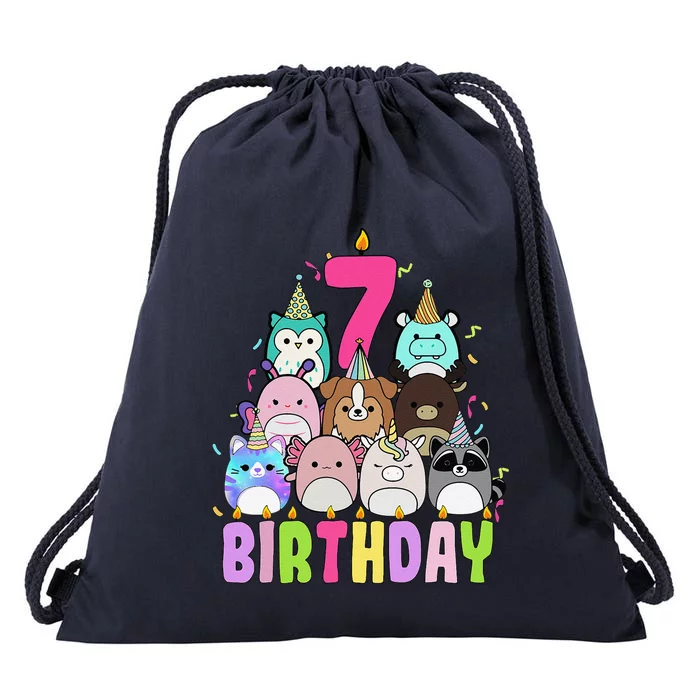 ItS My 7th Birthday Squish Squad Mallow Drawstring Bag