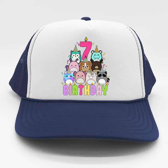 ItS My 7th Birthday Squish Squad Mallow Trucker Hat