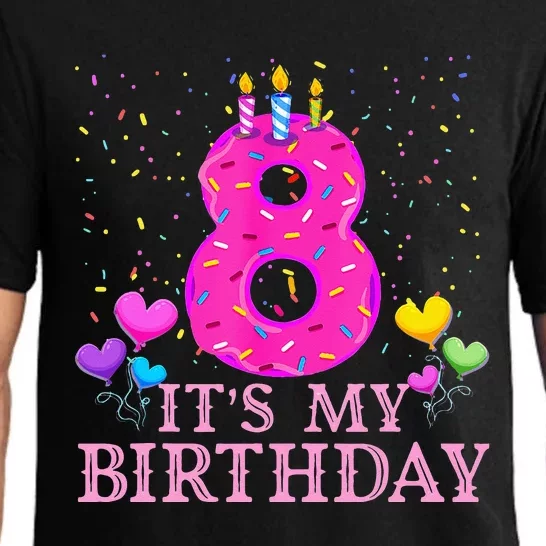 It's My 8th Birthday Sweet donut Happy 8 Year Old Pajama Set