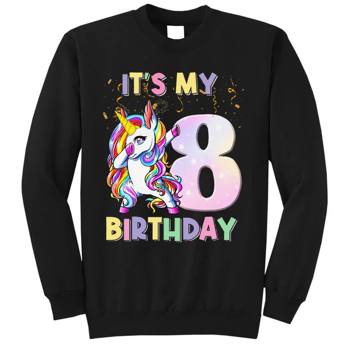 It's My 8th Birthday Unicorn 8 Year Olds Outfit Cute Tall Sweatshirt