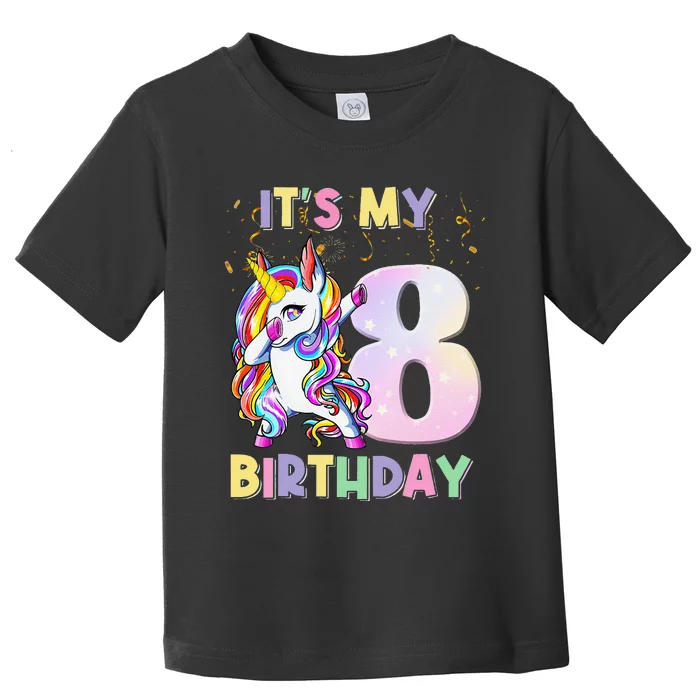 It's My 8th Birthday Unicorn 8 Year Olds Outfit Cute Toddler T-Shirt