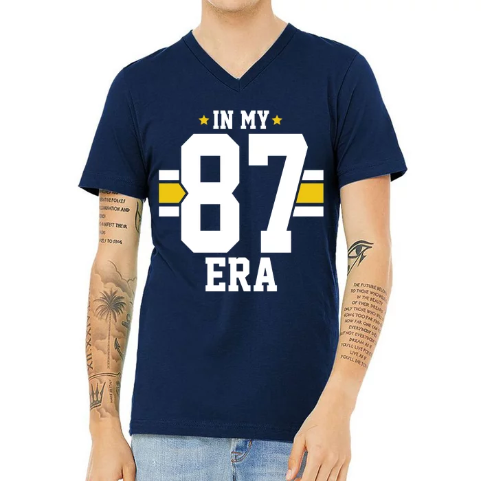 In My 87 Era Funny Football Boyfriend V-Neck T-Shirt