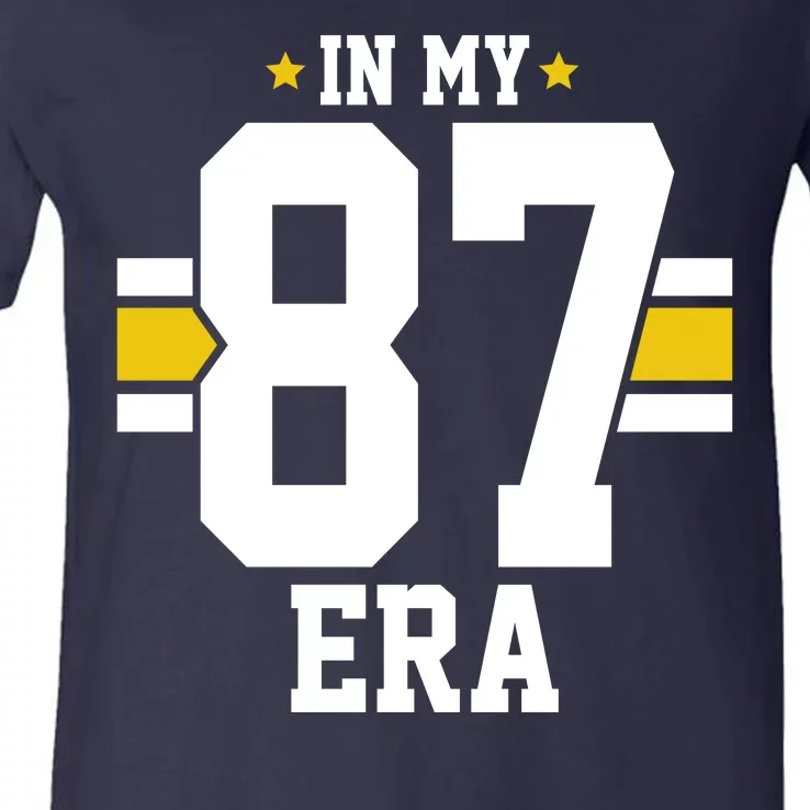 In My 87 Era Funny Football Boyfriend V-Neck T-Shirt