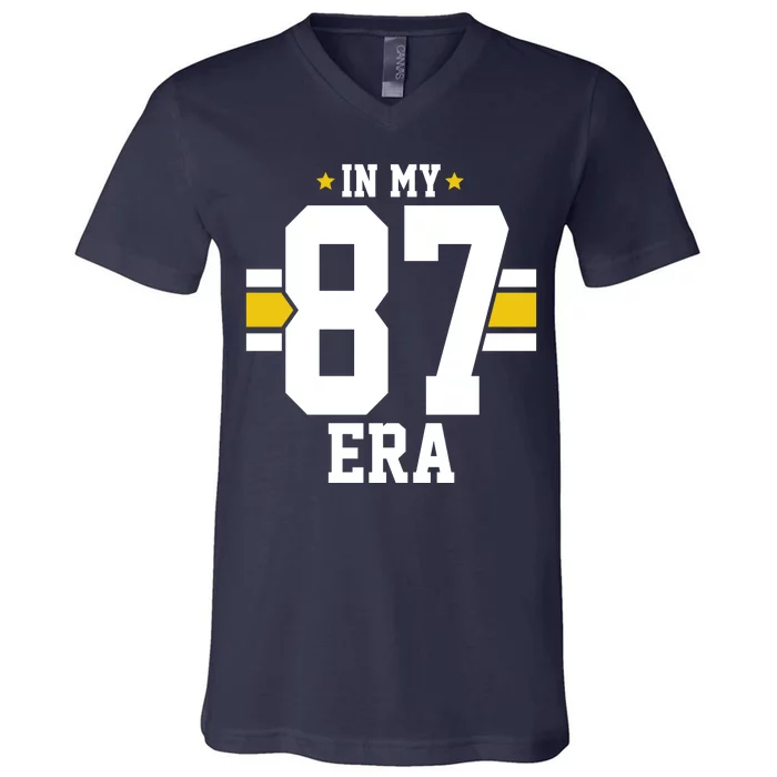 In My 87 Era Funny Football Boyfriend V-Neck T-Shirt