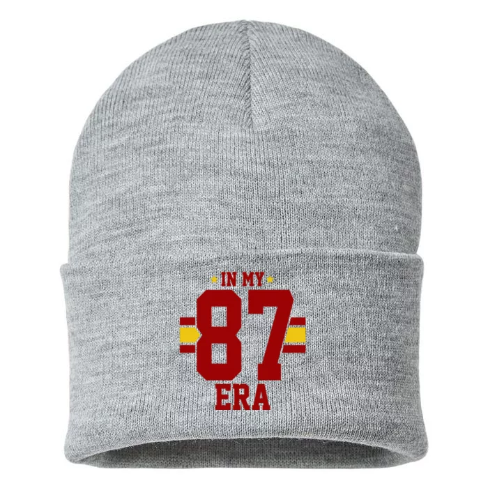 In My 87 Era Funny Football Boyfriend Sustainable Knit Beanie