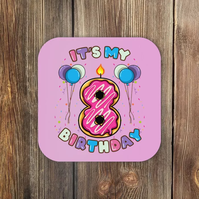 Its My 8th Birthday Donut Birthday Coaster