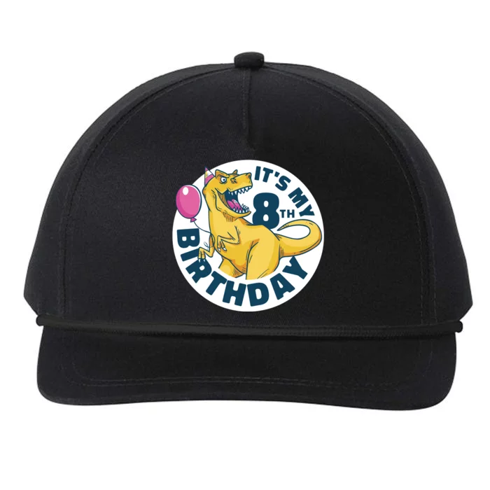 It's My 8th Birthday Dinosaur Snapback Five-Panel Rope Hat