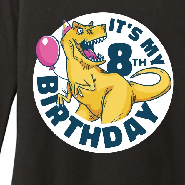 It's My 8th Birthday Dinosaur Womens CVC Long Sleeve Shirt