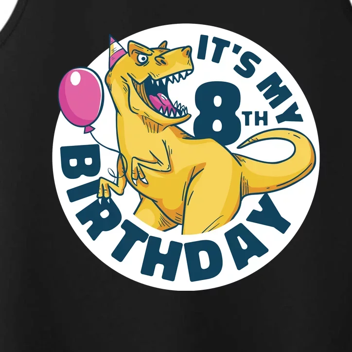 It's My 8th Birthday Dinosaur Performance Tank