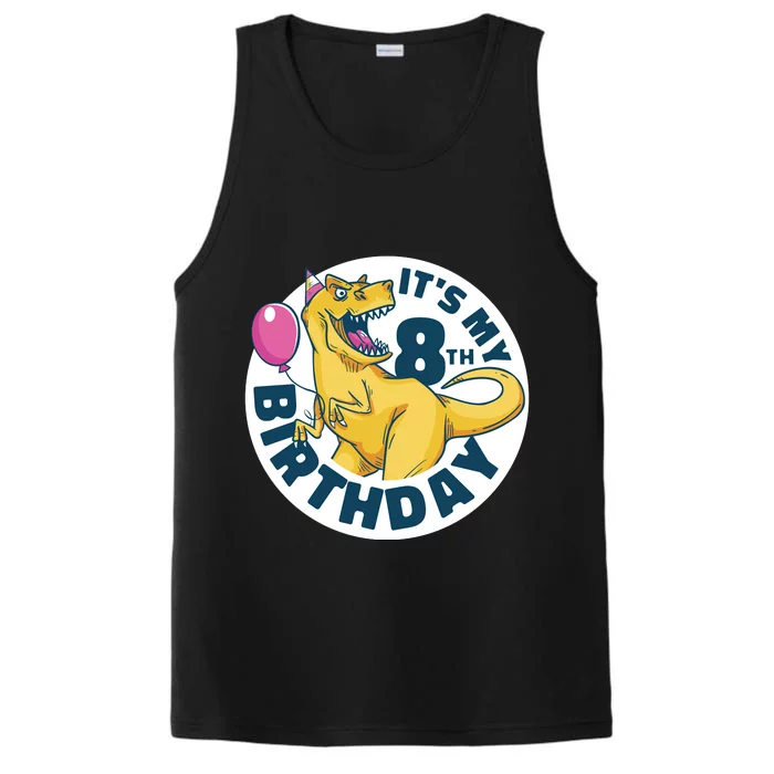 It's My 8th Birthday Dinosaur Performance Tank