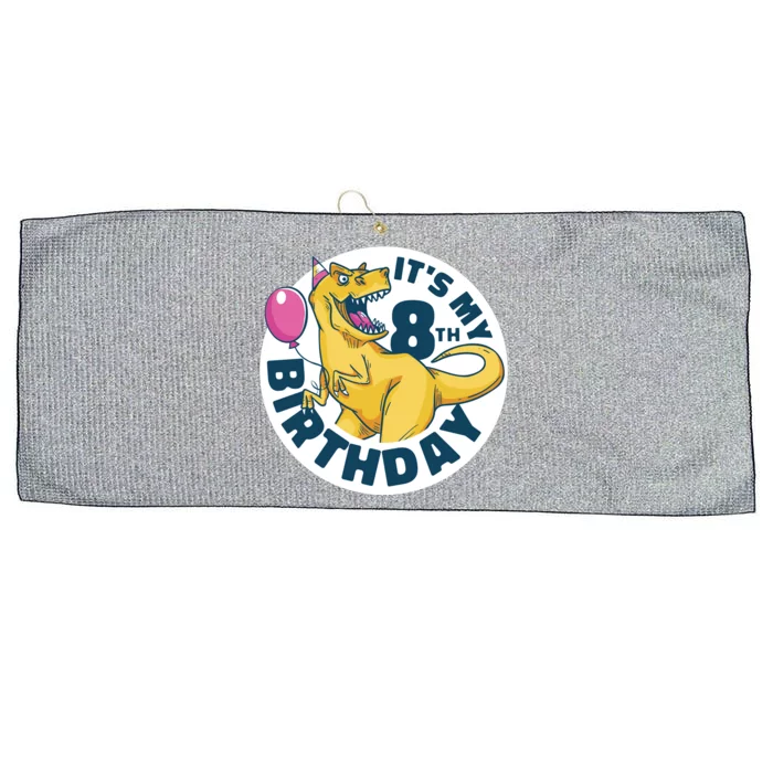 It's My 8th Birthday Dinosaur Large Microfiber Waffle Golf Towel