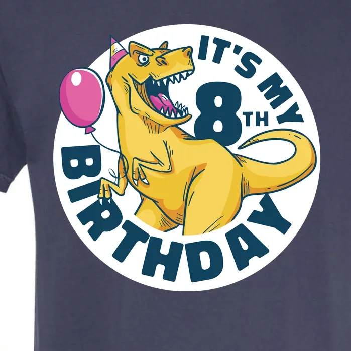 It's My 8th Birthday Dinosaur Garment-Dyed Heavyweight T-Shirt