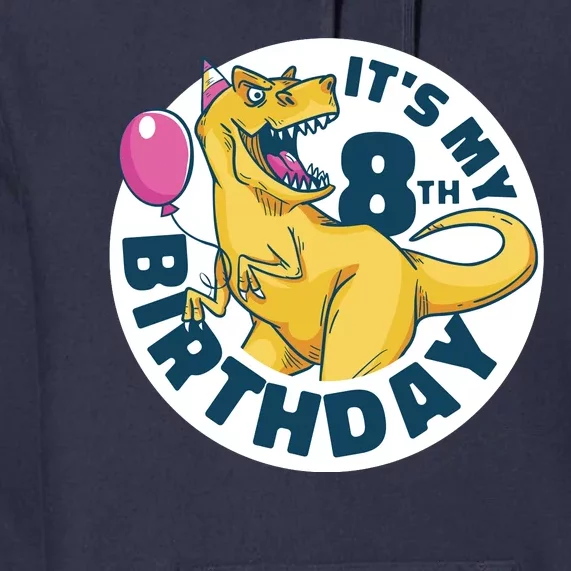 It's My 8th Birthday Dinosaur Premium Hoodie