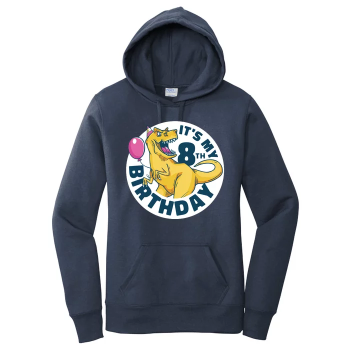 It's My 8th Birthday Dinosaur Women's Pullover Hoodie