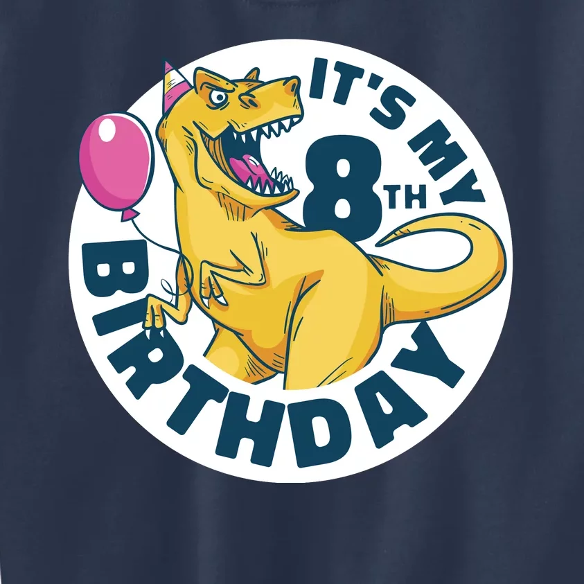 It's My 8th Birthday Dinosaur Kids Sweatshirt