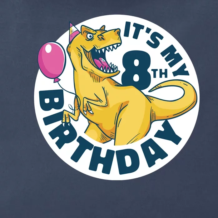 It's My 8th Birthday Dinosaur Zip Tote Bag