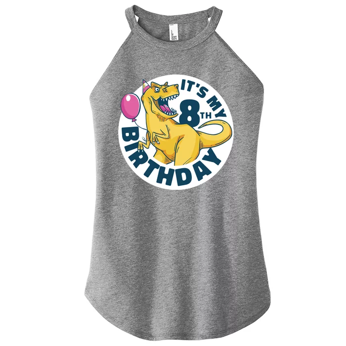 It's My 8th Birthday Dinosaur Women’s Perfect Tri Rocker Tank