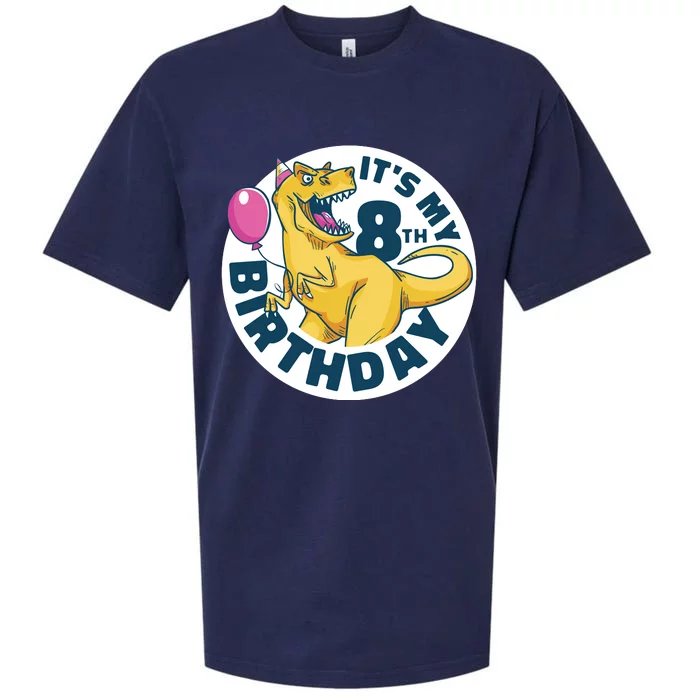 It's My 8th Birthday Dinosaur Sueded Cloud Jersey T-Shirt