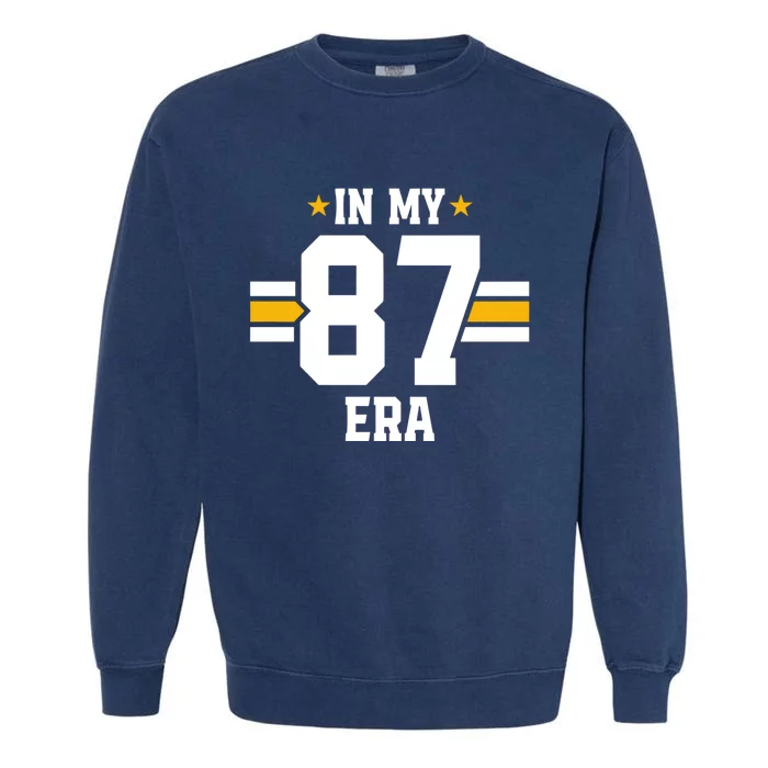 In My 87 Era Funny Football Boyfriend Lovers Couple Matching Garment-Dyed Sweatshirt