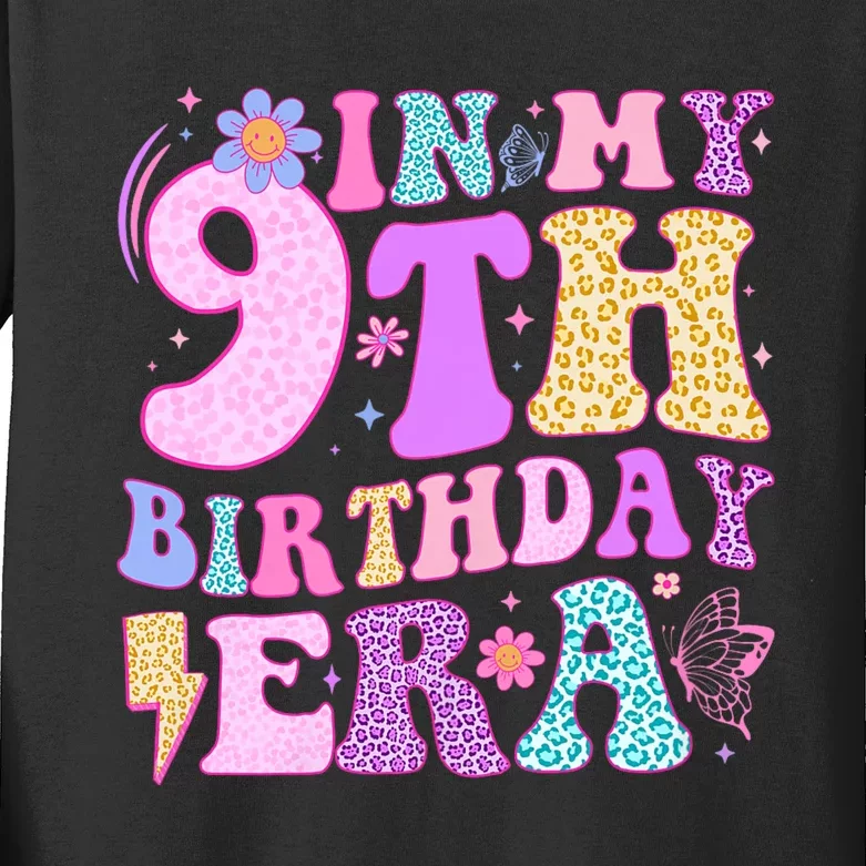 In My 9th Birthday Era Nine Bday 9 Year Old Birthday Girl Kids Long Sleeve Shirt