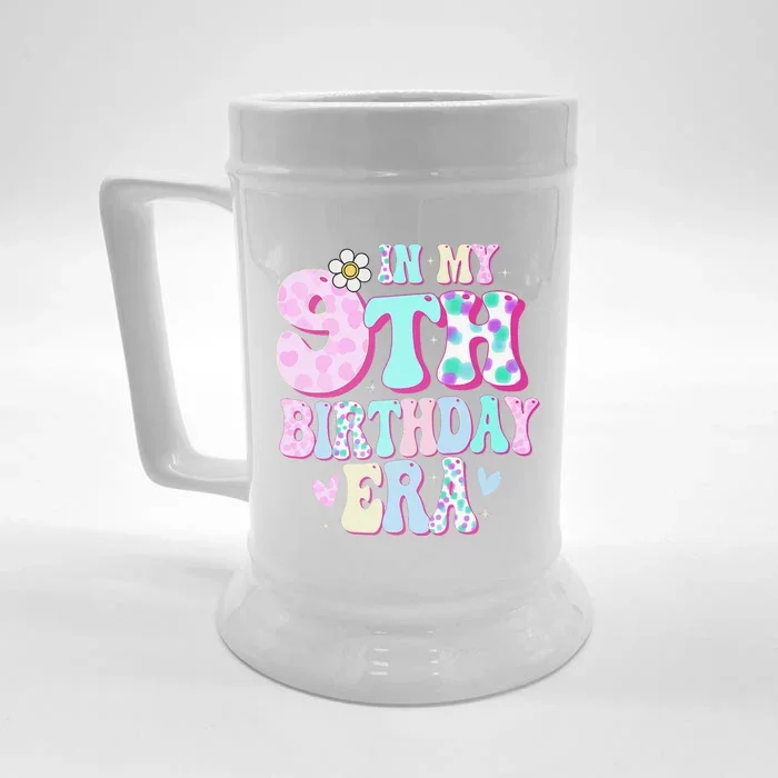 In My 9th Birthday Era Girl Gifts Nine Bday 9 Year Old Front & Back Beer Stein