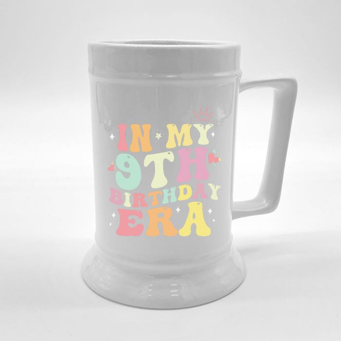 In My 9th Birthday Era Nine 9 Years Old Birthday Gifts Girl Front & Back Beer Stein