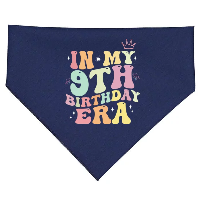 In My 9th Birthday Era Nine Years Old Birthday Gift USA-Made Doggie Bandana