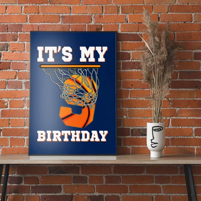 ItS My 9th Birthday Basketball Boy Party 9 Years Old Poster