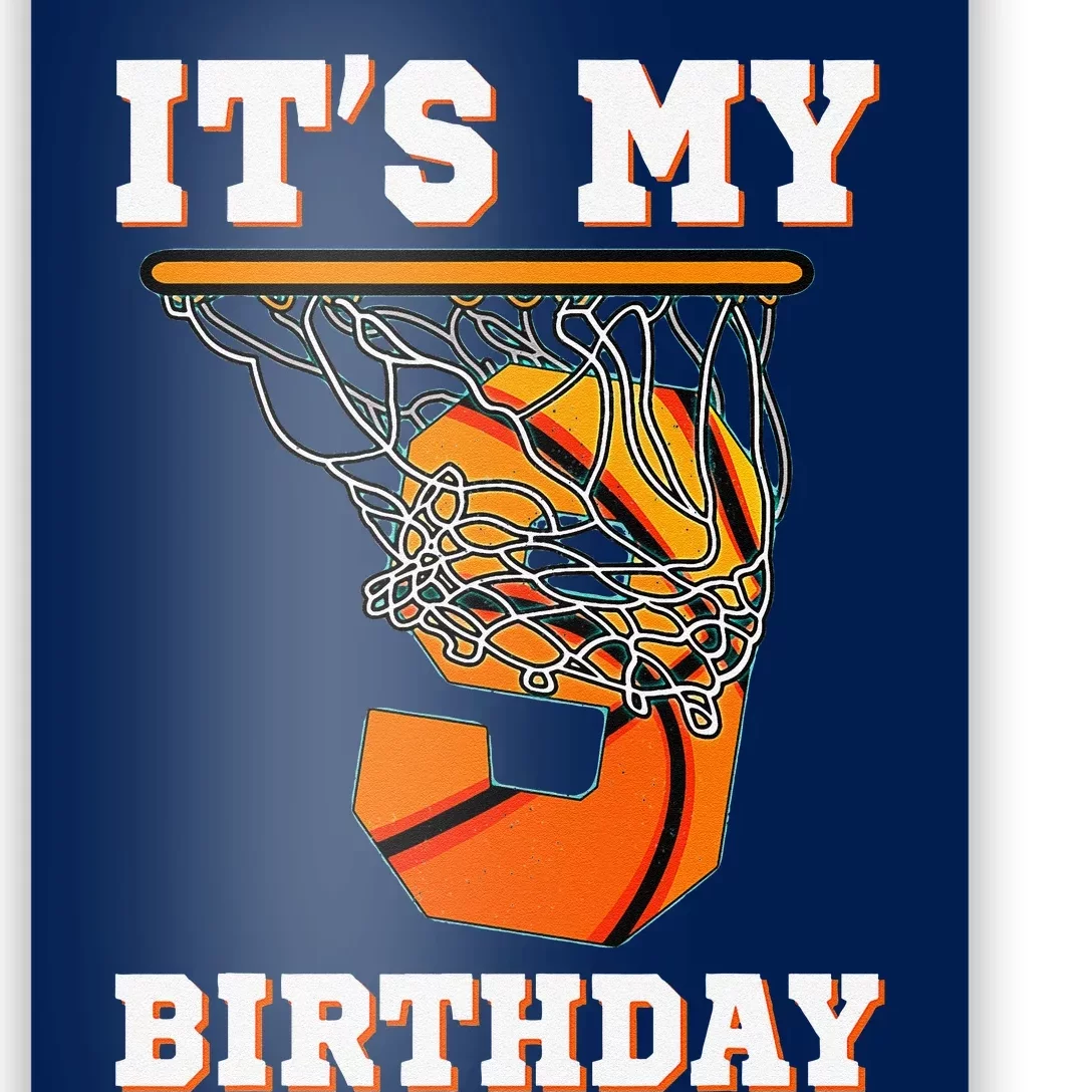 ItS My 9th Birthday Basketball Boy Party 9 Years Old Poster