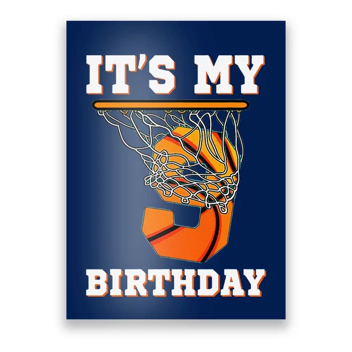 ItS My 9th Birthday Basketball Boy Party 9 Years Old Poster