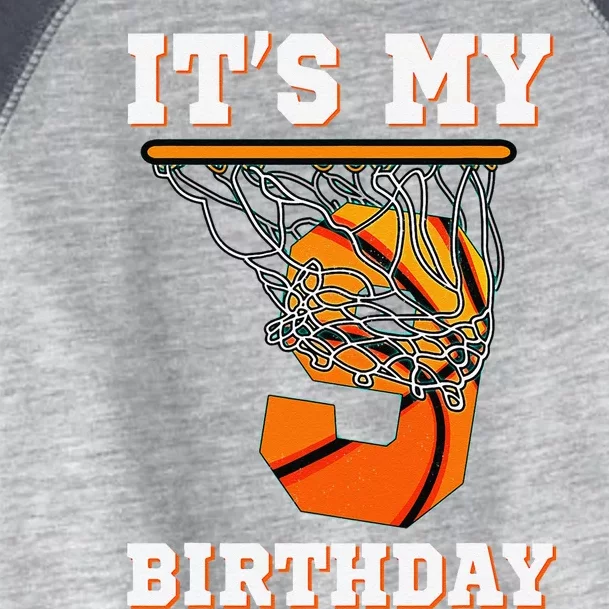 ItS My 9th Birthday Basketball Boy Party 9 Years Old Toddler Fine Jersey T-Shirt