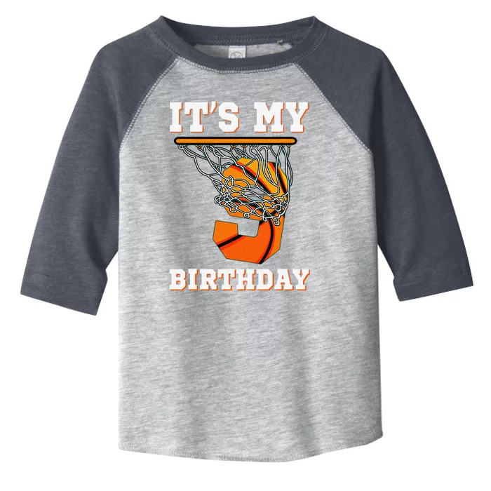 ItS My 9th Birthday Basketball Boy Party 9 Years Old Toddler Fine Jersey T-Shirt