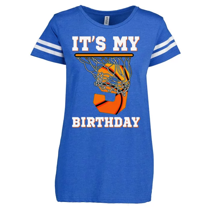 ItS My 9th Birthday Basketball Boy Party 9 Years Old Enza Ladies Jersey Football T-Shirt