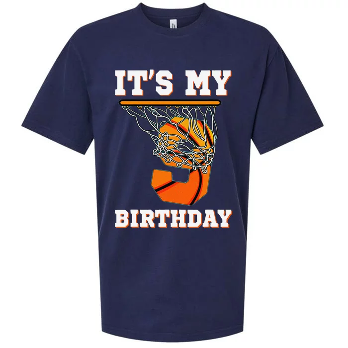 ItS My 9th Birthday Basketball Boy Party 9 Years Old Sueded Cloud Jersey T-Shirt