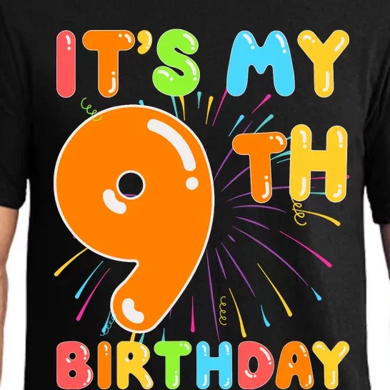 ItS My 9th Birthday 9 Nine Happy Birthday Boy Or Girl Art Pajama Set