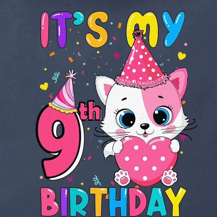 Its My 9th Birthday Funny Cat Birthday 9 Year Old Zip Tote Bag