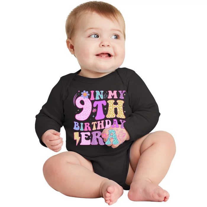 In My 9th Birthday Era Nine Bday 9 Year Old Birthday Girl Baby Long Sleeve Bodysuit