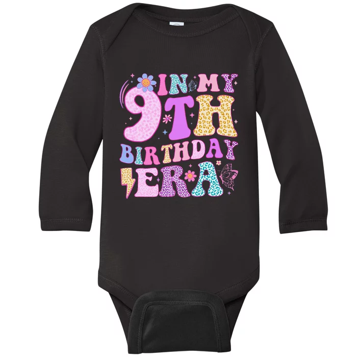 In My 9th Birthday Era Nine Bday 9 Year Old Birthday Girl Baby Long Sleeve Bodysuit