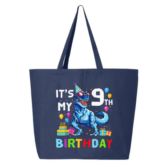 Its My 9th Birthday Happy 9 Year TRex 25L Jumbo Tote